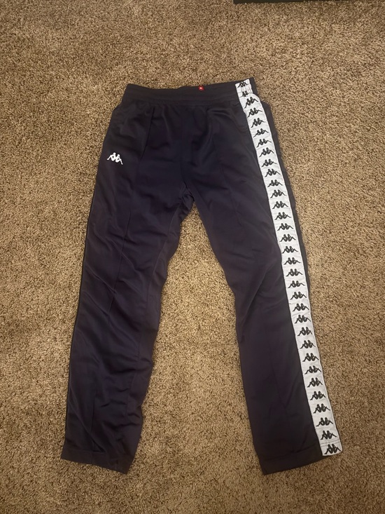 Kappa Other - Kappa Black Mens Track Pants with White Logo Tape